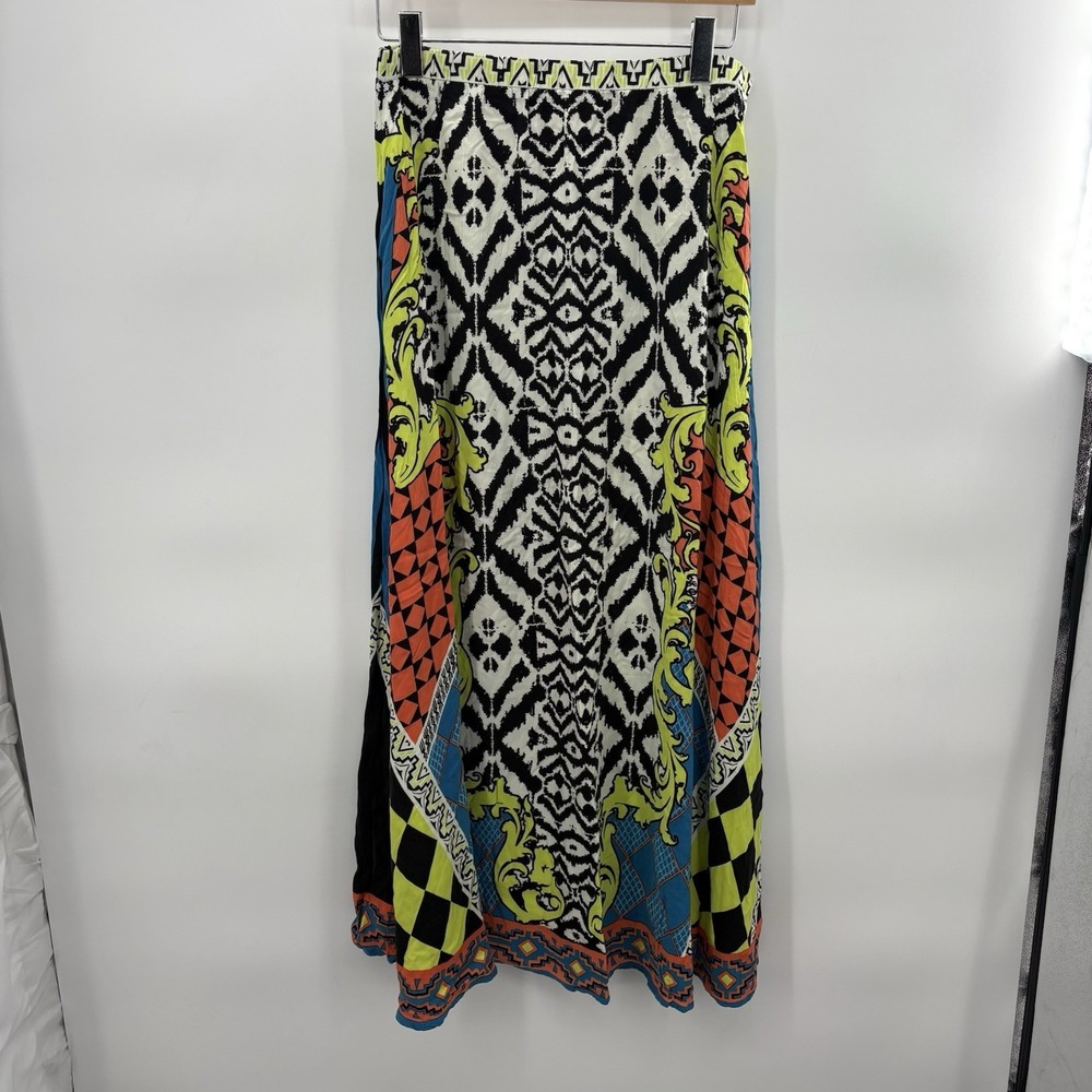 Flying Tomato Multicolor Geometric Maxi Skirt M Medium Full Tassel Boho Hippie